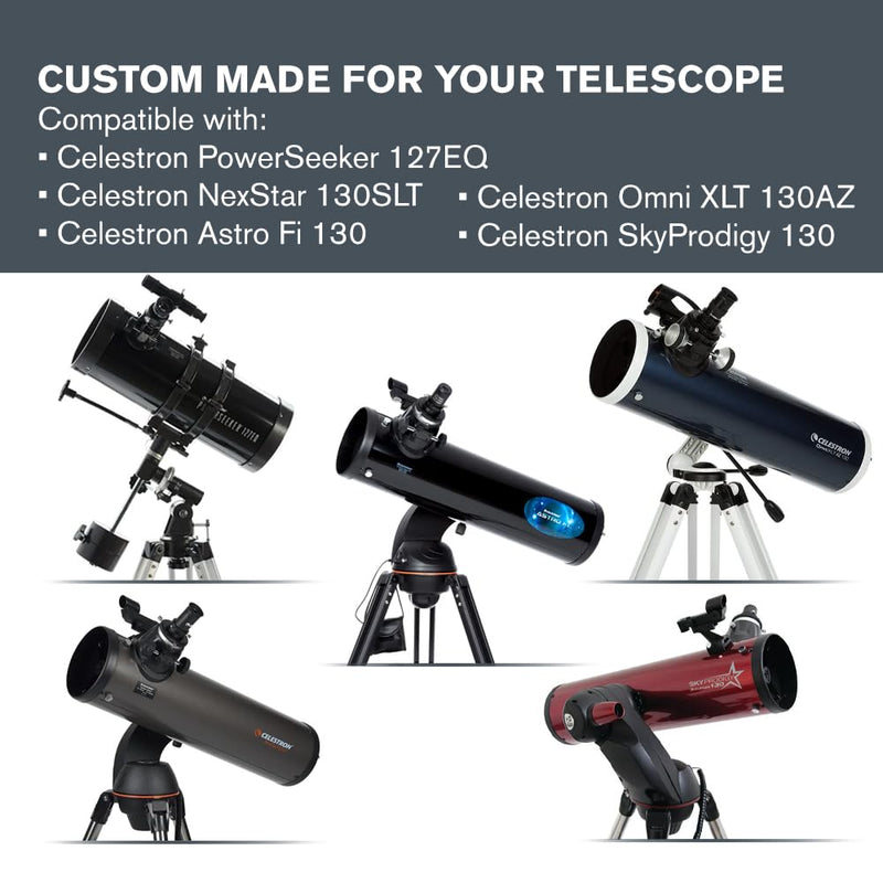 Celestron – EclipSmart Safe Solar Eclipse Telescope Filter – Meets ISO 12312-2:2015(E) Standards – Works with Existing 127 and 130 Telescopes – Observe Solar Eclipses and Sunspots – Safe, Snug Fit PS127EQ / SSE DX 130 / 130SLT