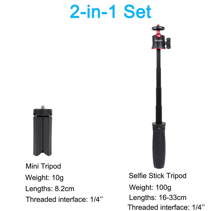 PellKing Tabletop Tripod and Selfie Stick Tripod Kit for DJI OSMO Pocket 3 2 Camera