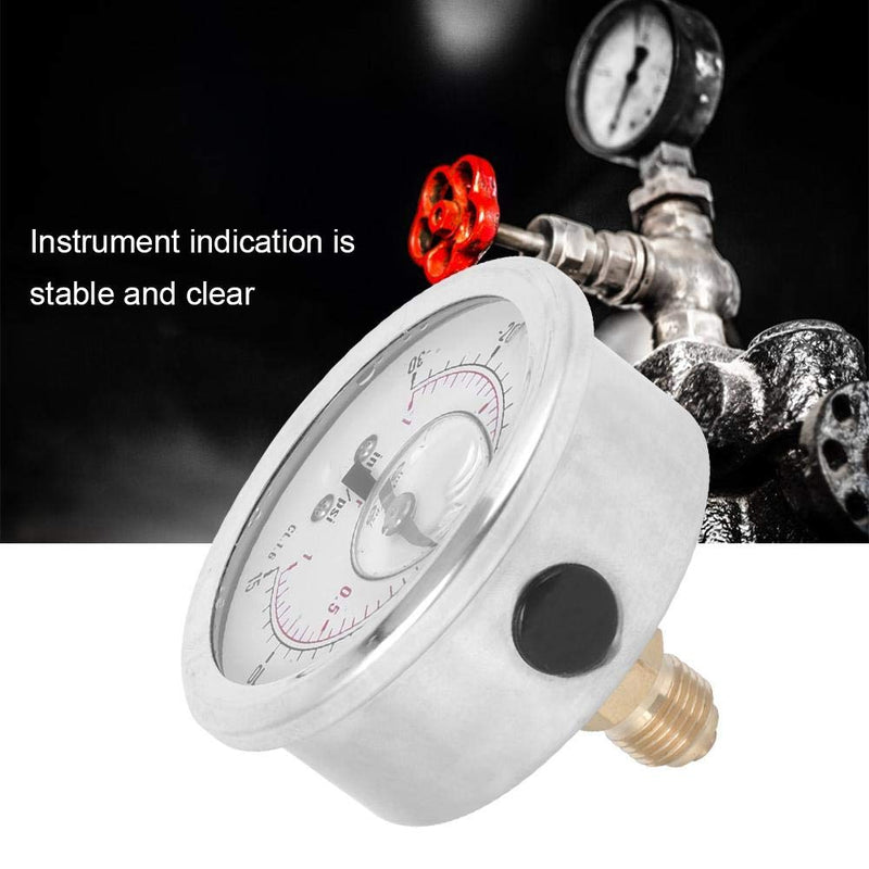 Dual Scale Pressure Gauge 1/4 BSP Back Mount Pressure Gauge Radial Oil Filled Vacuum Pressure Gauge