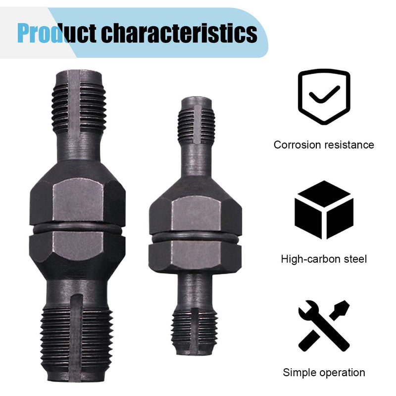 2PCS Spark Plug Thread Chaser Tool, Spark Plug Tapper, High Carbon Steel Insert Tap Repair Set, Double-Ended Spark Plug Chaser Tool with M10 x 1.0/M12 x 1.25 M14 x 1.5/M18 x 1.5 (Type A+B) Type A+B