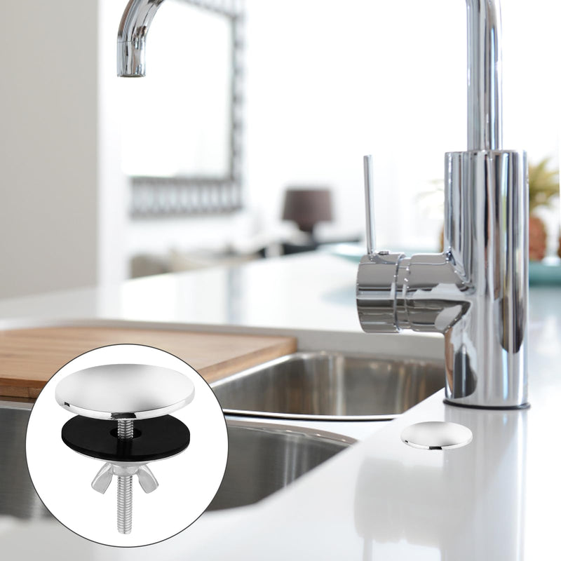 Faucet Hole Cover, 5cm Stainless Steel Kitchen Hole Cover Sink Good Sealing Faucet Hole Cover Kitchen to Prevent Leakage Tap Hole Plug (Silver) Silver