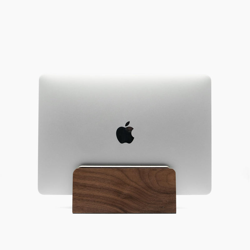 Raico Verical Laptop Stand MacBook Walnut Wood Dual Laptop Vertical Setup Holder Stand (Walnut Wood, Single Slot | Adjustable)
