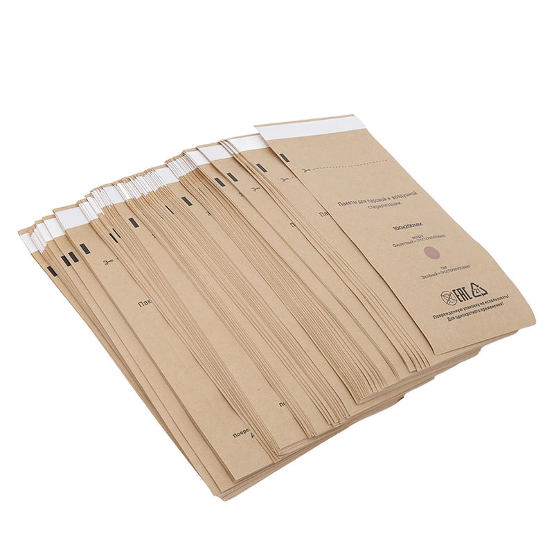 Brrnoo Sterilization Bags, 100 Pieces Dental Tool, Self Sealing Bag, Nail Art Cleaning Bags for Oral Cavity Beauty for Cosmetics and Nail Tool, 100 x 200 mm
