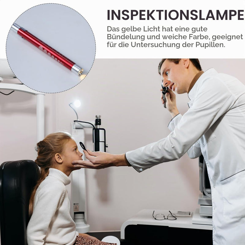 OSALADI Medical Pupil Light, Battery-Operated Inspection Lamp with Pocket Clip, Yellow Light for Student Control, Set of 2, 13.00 x 1.70 x 1.30 cm