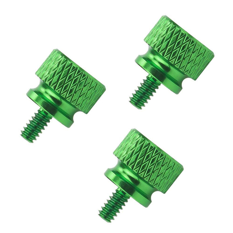 10-pcs Anodized Aluminum Computer Case Thumbscrews (6-32 Thread) for Computer Cover/Power Supply/PCI Slots/Hard Drives DIY Personality Modification & beautification (Green)