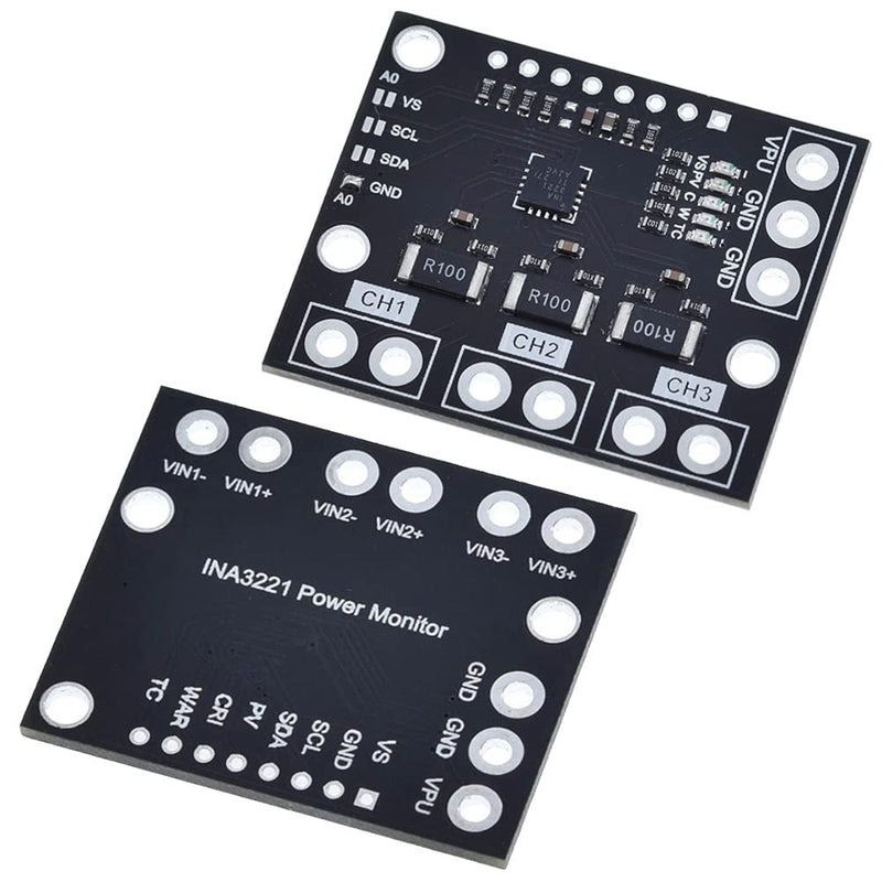 DAOKAI 2pcs I2C SMBUS INA3221 3 Channel Shunt Current Voltage Monitor Sensor Module High Side Output Power Control Board Replacement INA219