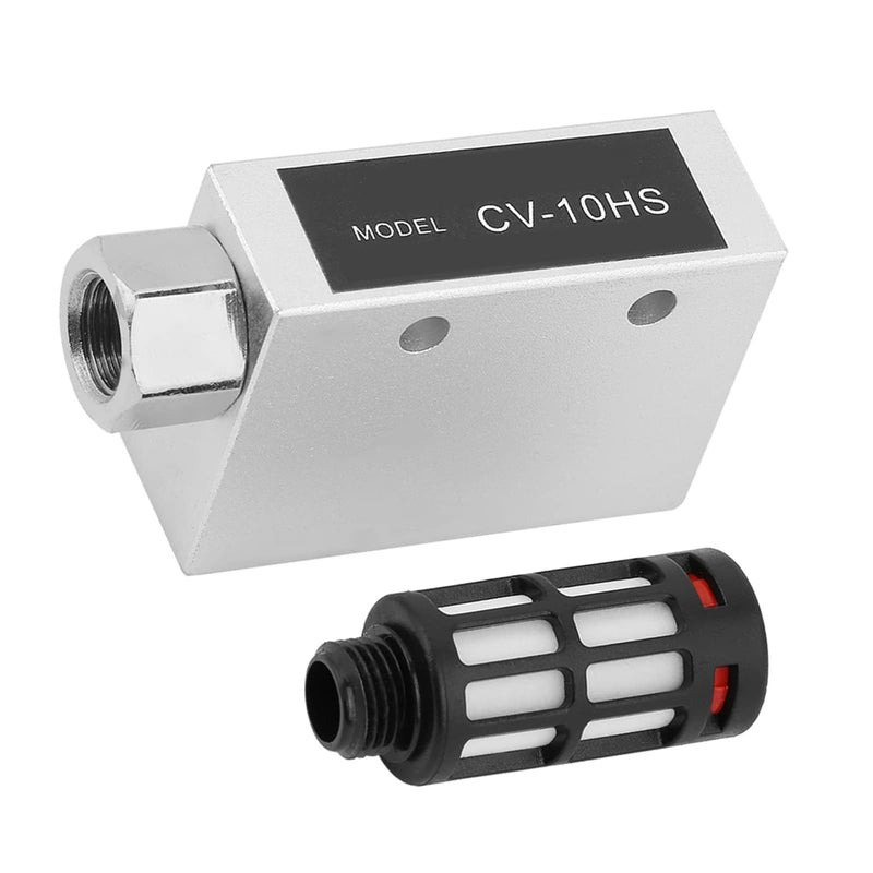 Compressed Air Vacuum Venturi, YosooCv-10Hs Pneumatic Air Exhaust Vacuum Generator Ejector with Sound Muffler