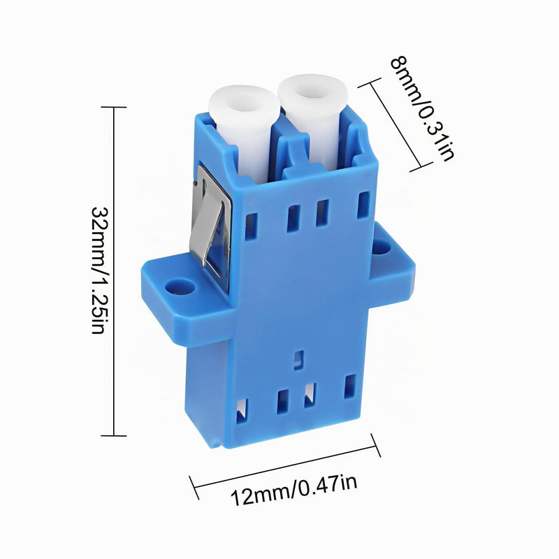XMSJSIY LC Fibre Optic Connector Coupler Female to Female Adapter Duplex Single Mode LC/UPC Coupler Fibre Optic Connector Extension for Network Internet - 10 Pieces