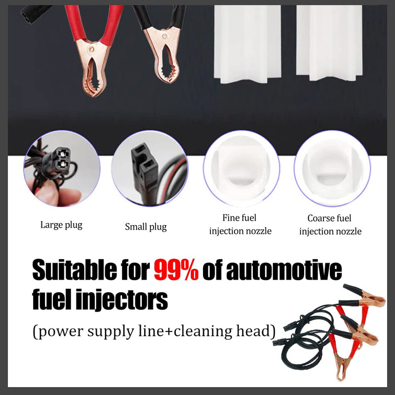 Fuel Injector Cleaner Kit, Universal Car Fuel Injector Nozzle Flush Cleaner Adapter DIY Cleaning Tool Kit Set for Car Fuel Injector Tester Fuel Pump Pressure Test