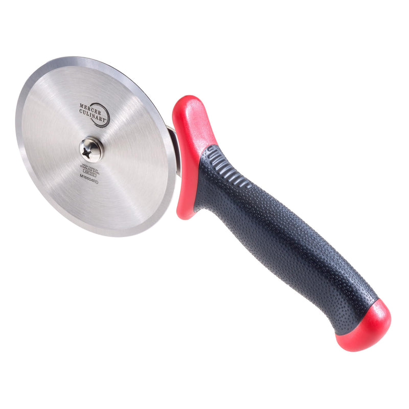 Mercer Culinary Millennia Pizza Cutter with Red Handle, 4 Inch Wheel, Stainless Steel 4 Inch Red Handle