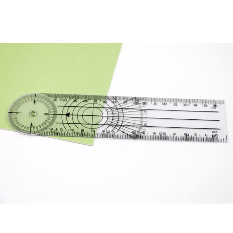 Goniometer 360° Protractor PVC, Medical Protractor Physio | Transparent 360° protractor for physiotherapy, sports therapy and home work for easy angle measurement.