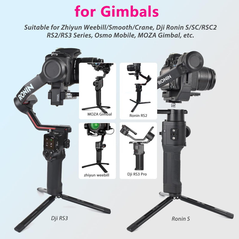 Adjustable Aluminum Mini Tripod, Desktop Tabletop Tripod Stand for DSLR Cameras, Zhiyun Weebill/Smooth/Crane, DJI Ronin S/SC/RSC/RS,Osmo Mobile,Stabilizer Handle Tripod (Standard) Standard