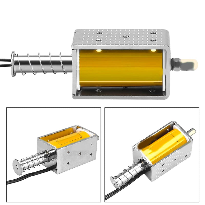 DC 12V 35mm Hub Electromagnet VS1 Load Switch Electromagnetic Coil Push Pull Electromagnetic Coil with Spring Return 8A for Vending Machines, Transport Equipment