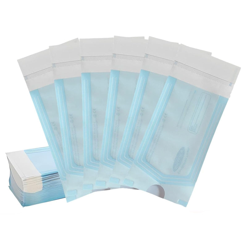 Sterilisation Bags, Pack of 50, 90 x 165 mm, Self-Sealing Sterilisation Bags for Dentist, Piercing, Manicure, Disposable Sterilisation Bags Medical