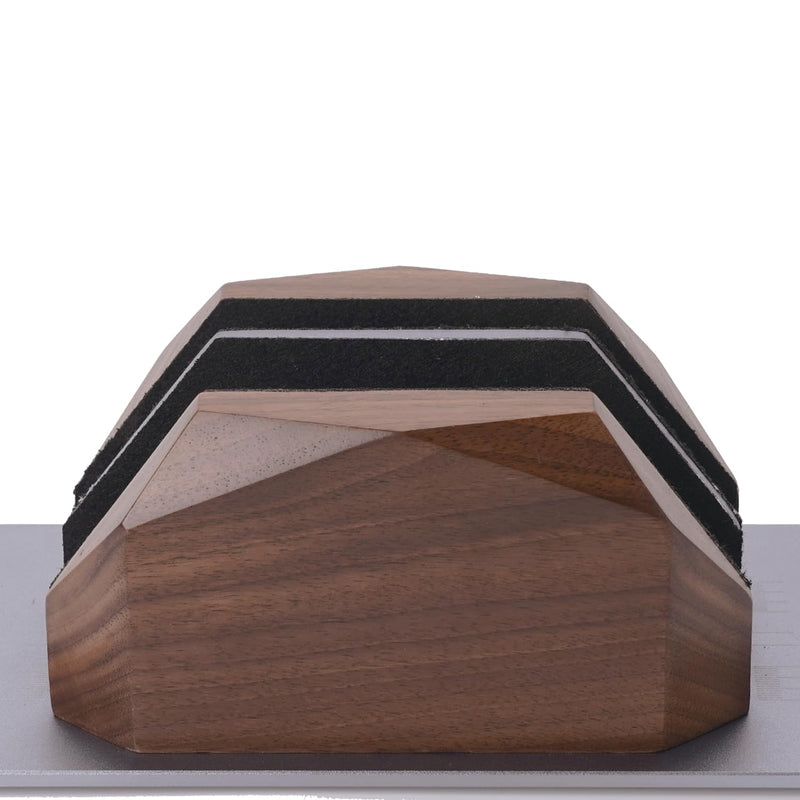 Wood Vertical Laptop Stand for Desk, Dual Slot Adjustable Wooden Laptop Holder to Dock MacBook, MacBook Pro and Gaming Laptops, Solid Black Walnut Black Felt