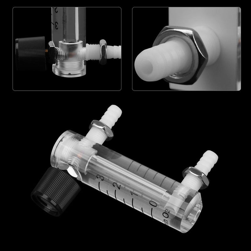 Gas Flow Meter, Oxygen Flowmeter Flow Meter 0-3LPM Flow Meter with Control Valve for Oxygen/Air/Gas