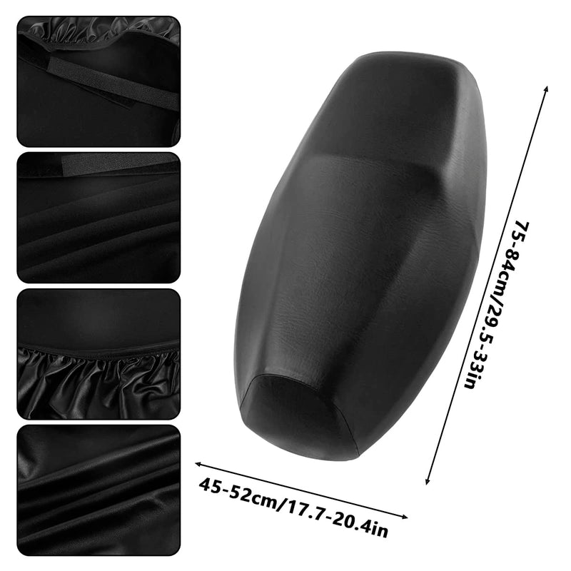 Motorcycle Scooter Seat Cover, Universal Motorbike Seat Cover with Elastic, Breathable PU Leather Scooter Seat Protector, Scooter Rain Seat Cover for Most Motorcycle Scooter Seat black High elastic leather