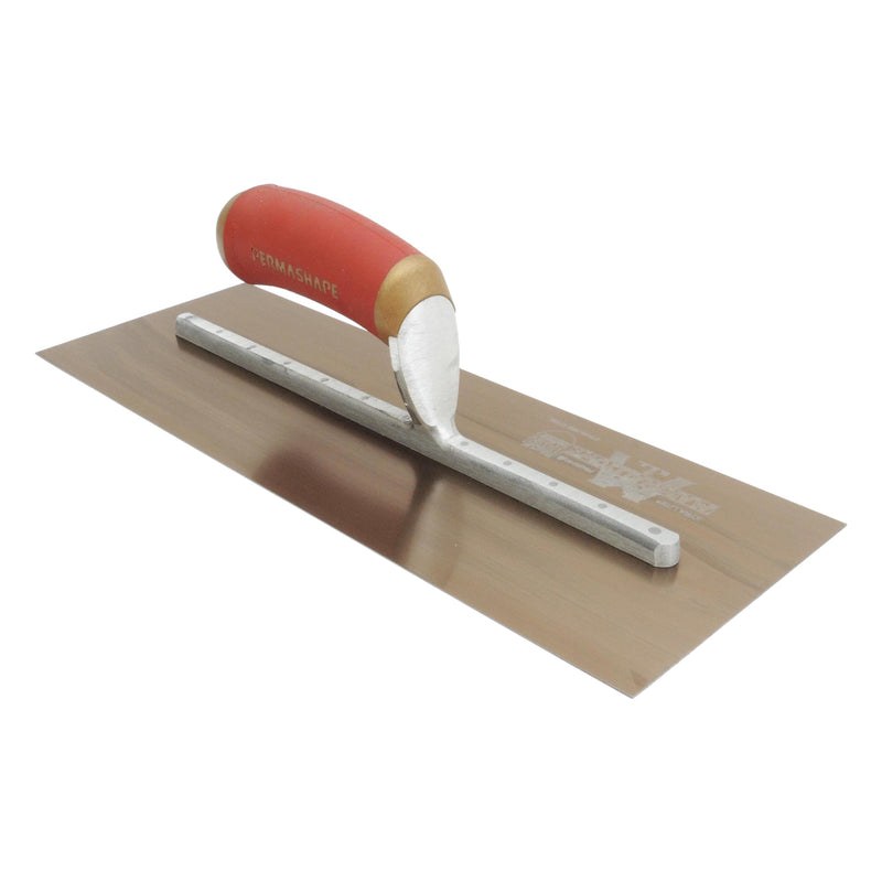 MARSHALLTOWN DuraFlex Finishing Trowel, 14 x 5 Inch, 11 5/8 Inch Mounting, DuraSoft Handle, Assembled in USA, Plaster and Drywall Finishing Tools, 4683DFDL