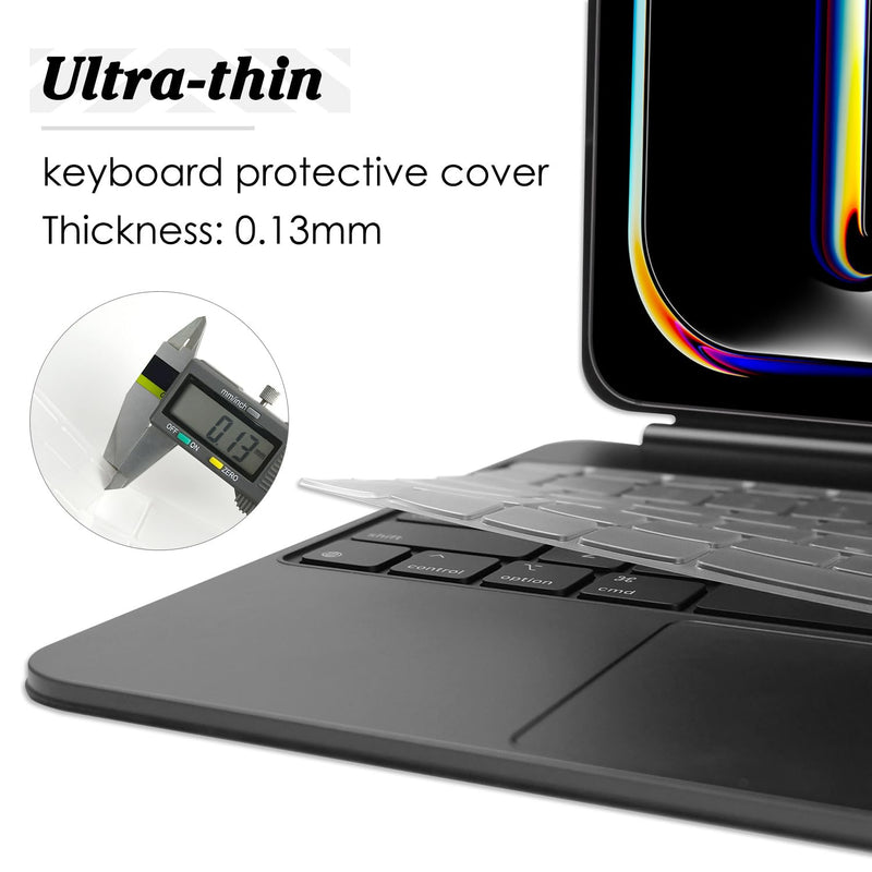 Ultra Thin TPU Keyboard Cover Skin for iPad Pro 11"(M4, 2024) Magic Keyboard Soft Clear Keyboard Protective Accessories US Layout (for Pro 11", M4) For Pro 11"(M4)