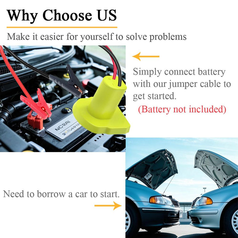 Jumper Cables Adapter Compatible with Ryobi 18V Battery, 8AWG 3.3FT Portable Battery Jump Starter Automotive Booster Cables Power for Car Jump Starting Using Tool