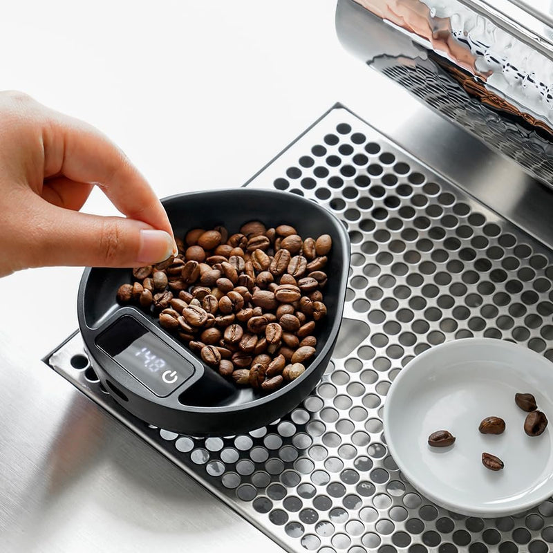 watchget Coffee Bean Dosing Cup, Electronic Scale and Coffee Bean Dosing Tray, Espresso Scale for Beans Weighting and Dose, 0.3-1000g 0.1g Precision Digital Scales