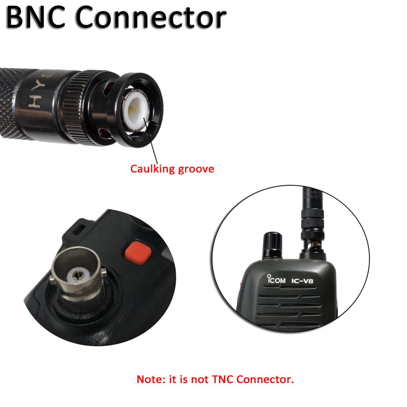 HYS UHF BNC Base HT 15.3inchs Antenna for GMRS Walkie Talkie/Repeater, UHF 462-467Mhz Two Way Radio Antennas for 460-470Mhz ICOM IC-V9 Motorola HT440 CP500 Uniden Bearcat Whistler UHF Ham Radio Black 1PC (462-467Mhz）