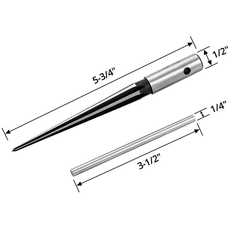 QWORK® Conical reamer, cone hand reamer for reaming with a diameter of 3 mm - 13 mm.