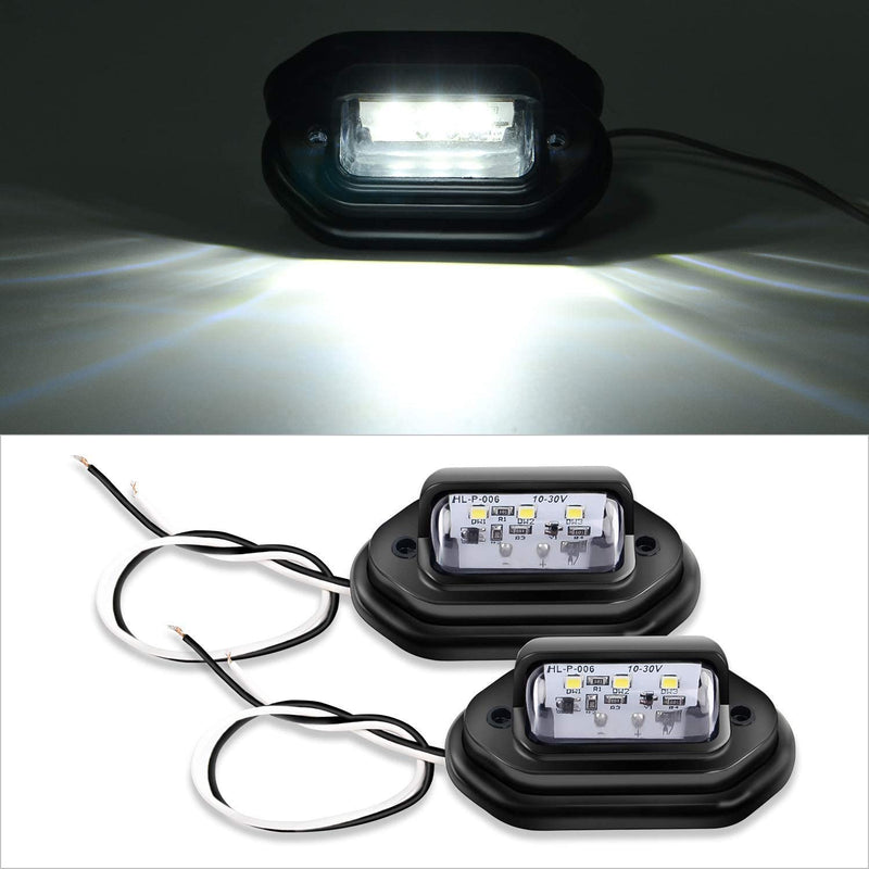 Nilight 2PCS 12V LED License Tag Light Convenience Courtesy Door Step Lights Waterproof Rainproof Dome Cargo Lights Under Hood Lights Legal for Car Truck RV Trailer License Plate Light