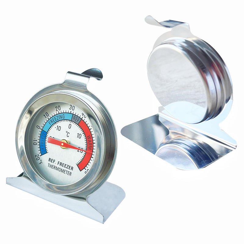 10 Pack Refrigerator Freezer Thermometer, Classic Series Stainless Steel Large Dial Thermometer for Refrigerator Fridge Freezer Cooler 10