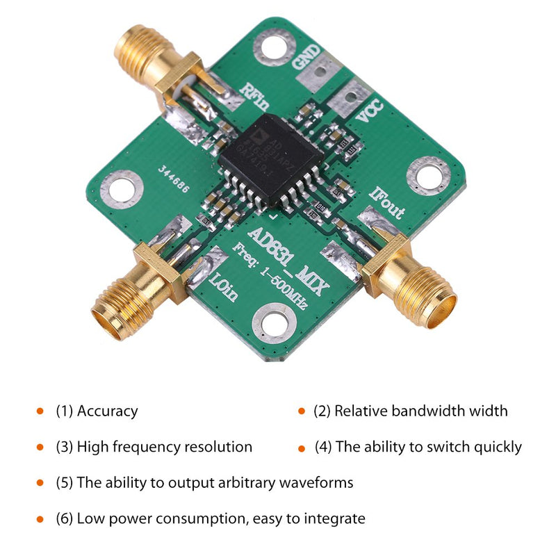 AD831 High Frequency Transducer RF Mixer Module 500MHz Bandwidth Mixing Dual Balanced Mixer Single Chip Radio Frequency Converter