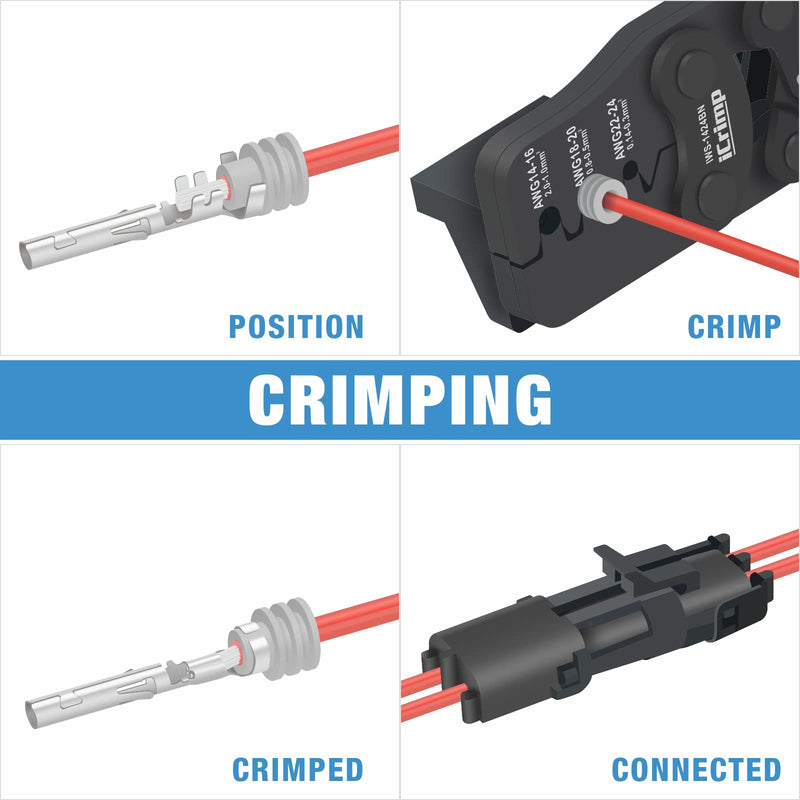 iCrimp Removal Tools for Weather Pack & Metri-Pack Connectors and Weather Pack Crimp Tool for AWG24-14