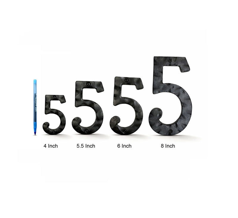 NACH House Numbers for Outside, 8 inch Black Address Numbers for House - Number 1 - Rustic Numbers for Outside with Mounting Hardware