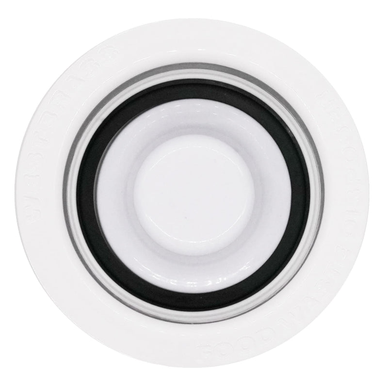 Westbrass D2082-50 3-1/2" Extra-Deep Collar Kitchen Sink Waste Disposal Flange & Stopper, Powder Coat White 1-Pack
