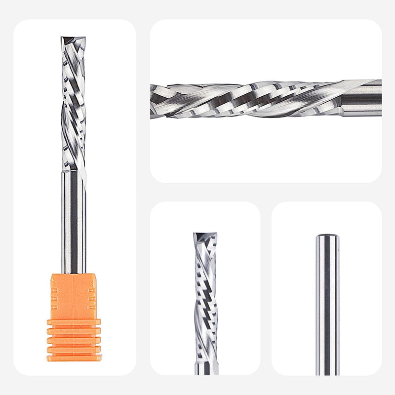 SpeTool Spiral Groove Cutter 6 mm Shank Compression 32 mm Cutting Length Extra Long Spiral Cutter Groove Cutter Up & Down Solid Carbide End Mill Router Bit Slotted Hole Cutter Wood Cutter for Router CNC Cutter Wood Cutter 1