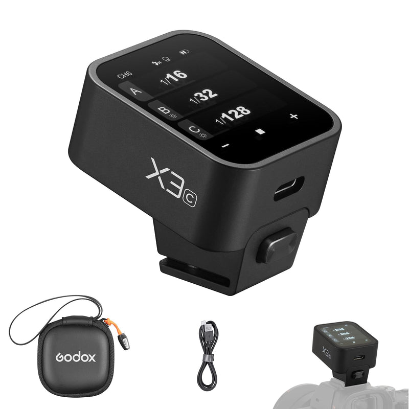 Godox X3C X3 C X3-C TTL Wireless Flash Trigger Compatible for Canon Camera, OLED Touchscreen Flash Transmitter,Built-in Lithium Battery+Quick Charge(Upgrade Version of X2T-C/Xpro-C/XProII-C)