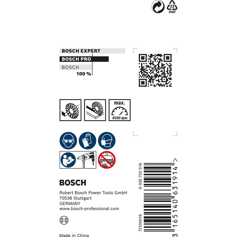 Bosch 2608622111 Wire Wheel, Silver, 50 mm Ø 50 x 0.2 mm 15mm
