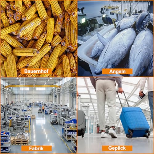 Crane Scales 500 kg 1100 lbs Electronic Hanging Scales Portable LCD Train Scales with Hook Train Scales Game Scales Digital for Hunting, Farm, Factory | 8 Labels & 2 Spoons, Rotating Cereal Dispenser for Muesli Rice Grains Candy...
