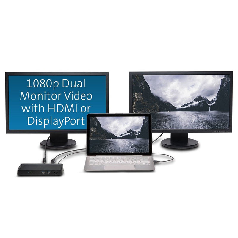 Kensington USB 3.0 Dual Display Docking Station for Windows, Mac OS, Surface Pro & Surface Laptop (K33997WW),Black