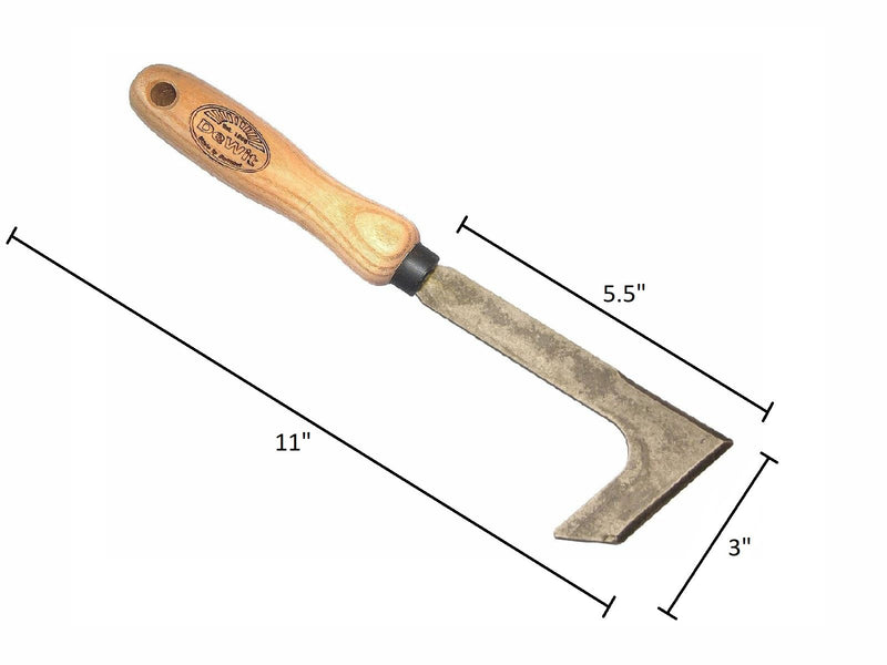 Dewit Short Handle Patio Knife – Premium Weeding Tool for Pavers | Tempered Boron Steel Blade | Ash Hardwood Handle | Eco-Friendly | 11" Length
