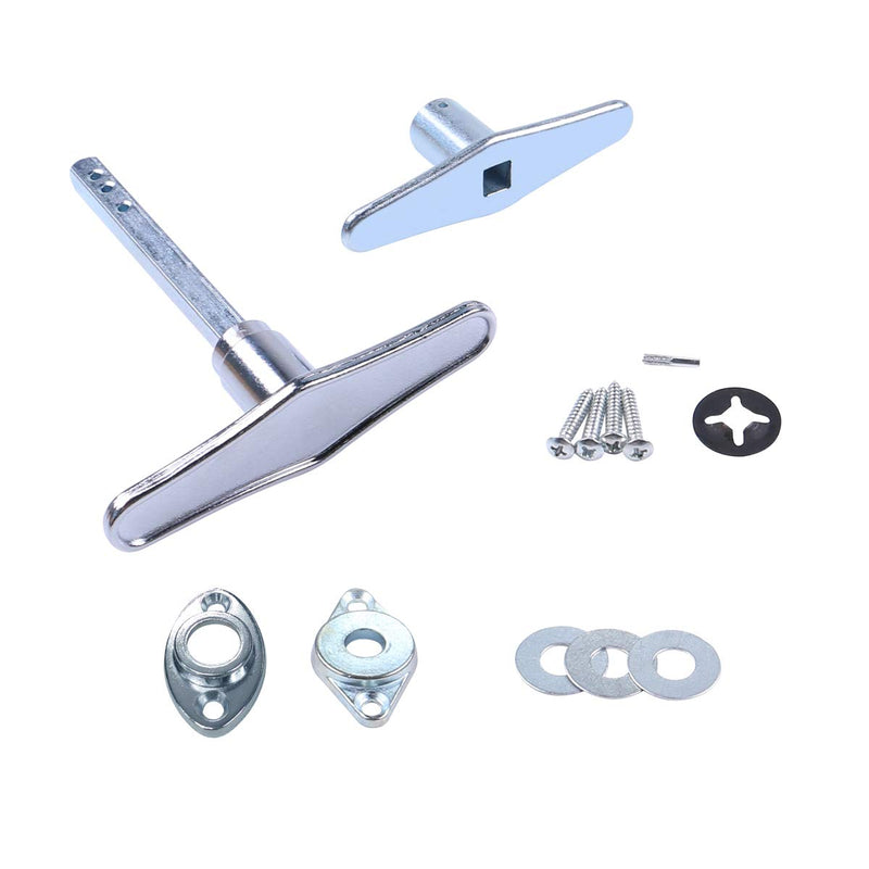COLIBROX Garage Door Lock Dummy T Handle Assembly Non-Locking Door Hardware Kit (Without Keys) Chrome Plated