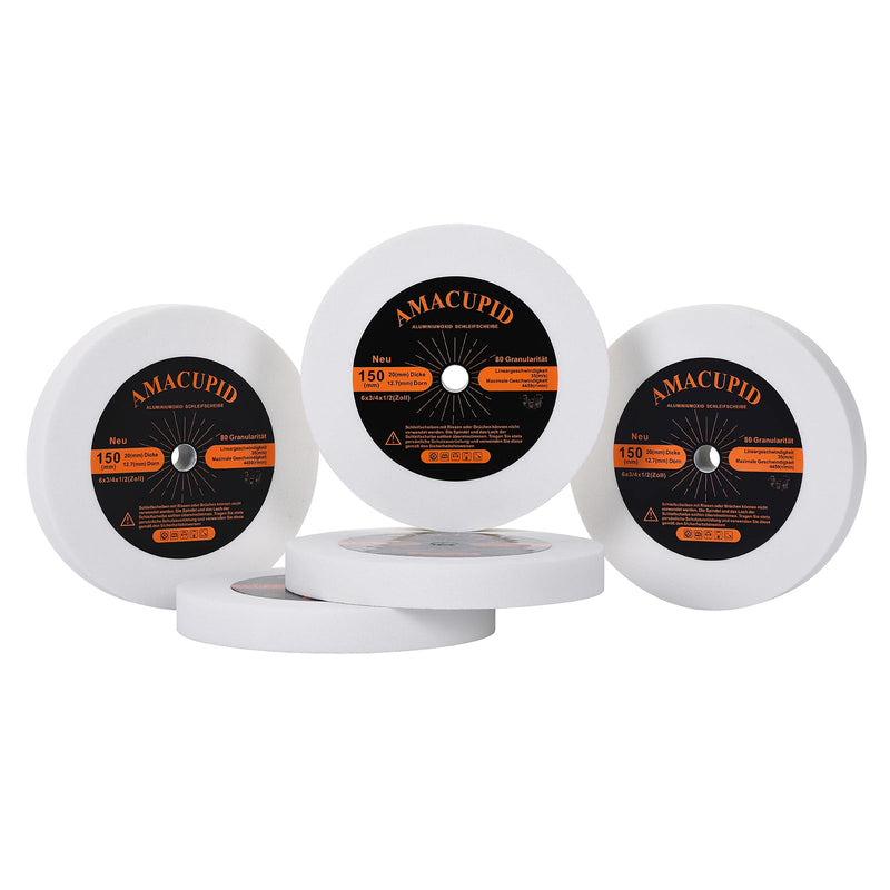 Sanding Discs for Table Stand Grinding Machines.White Aluminum Oxide Abrasive.For Grinding Hardened and High Carbon Steel.150mm Diameter.12.7mm Bore