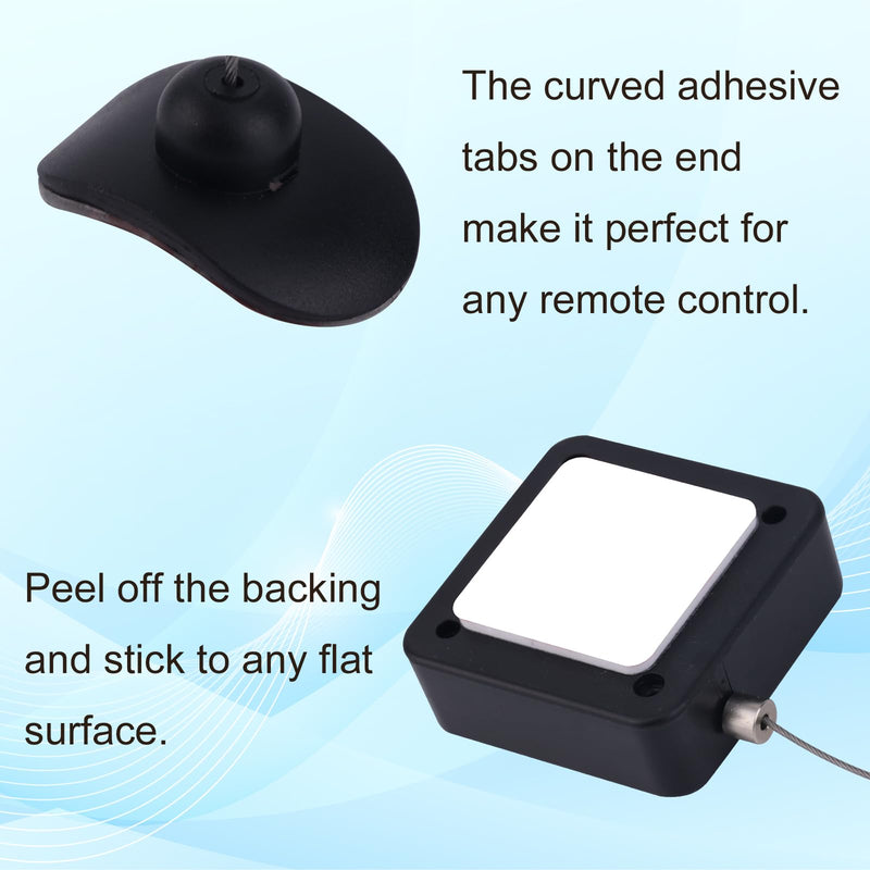 2pcs Retractable Remote Control Tether Locks, 6.56ft Adjustable Security Control Leash for TV Remotes Gaming Controllers, Perfect for Showroom Office Home