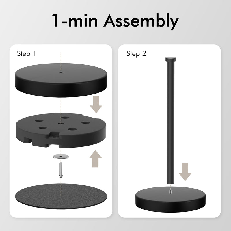 KES Toiler Paper Storage Stand, Freestanding Black Toilet Paper Holder Storage for Bathroom Floor 3 Rolls Toilet Roll Holder SUS304 Stainless Steel, BPS201S39-BK Matte Black