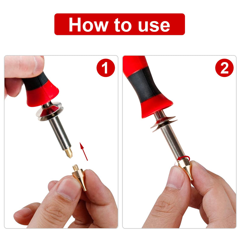 28 Pieces Soldering Iron Tip Replacement, AZ Soldering Tips, Stencils for Embossing, Wood Burning Soldering Tips Carving Tool Set Burning Accessories, Wood Burner Tip Set