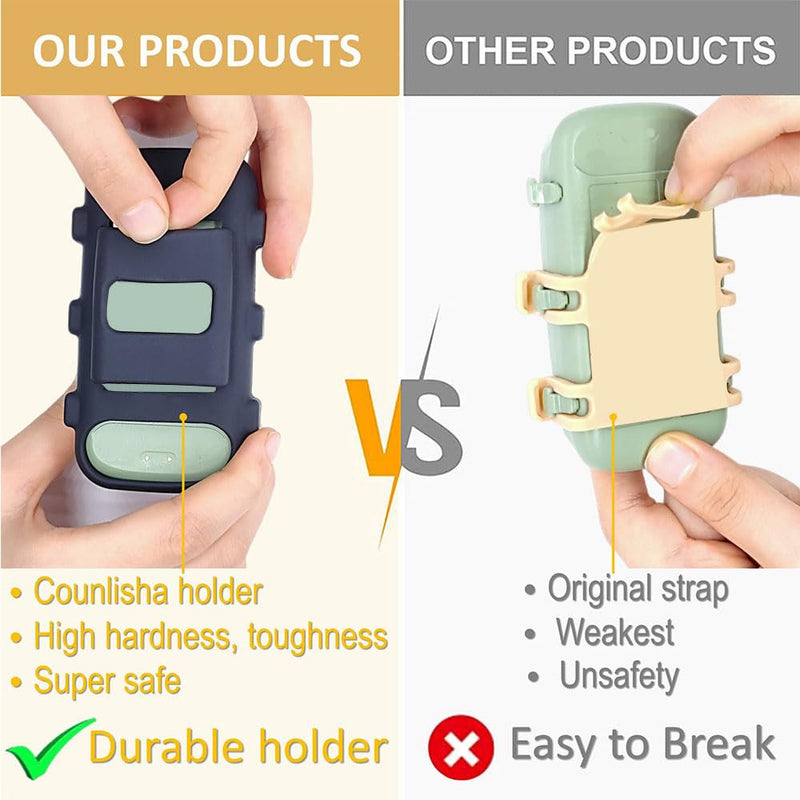 2 pack Silicone holder compatible for Tractive XL GPS Tracker,durable accessories Cover Finder Anti-Scratch,Secure Sturdy case with strap for dog Pet Collar (Black,green) black,green