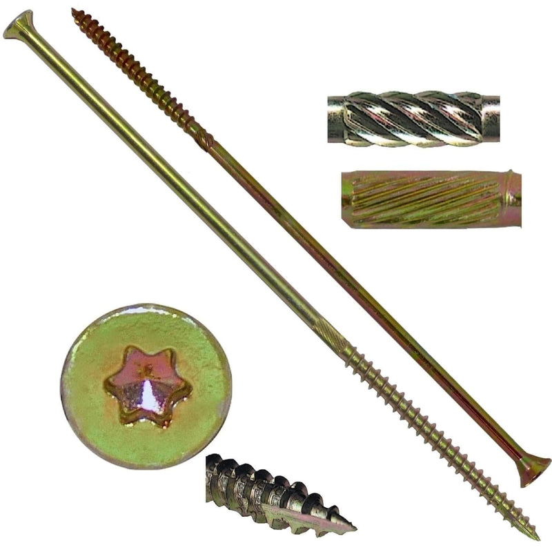 Jake Sales #14 x 8 Bronze Coated Multipurpose Wood Screw Torx/Star Drive Flat Head (1 Pound - 19 Approx. Screw Count) Exterior Coated - ACQ Compatible Wood Screws #14x8" 1 POUND ~19 Screw Count