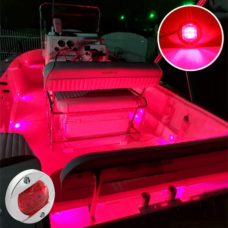 Boaton LED Night Fishing Lights, Courtesy, Deck, Navigation Lights For Boats, Red Red Interior Lights