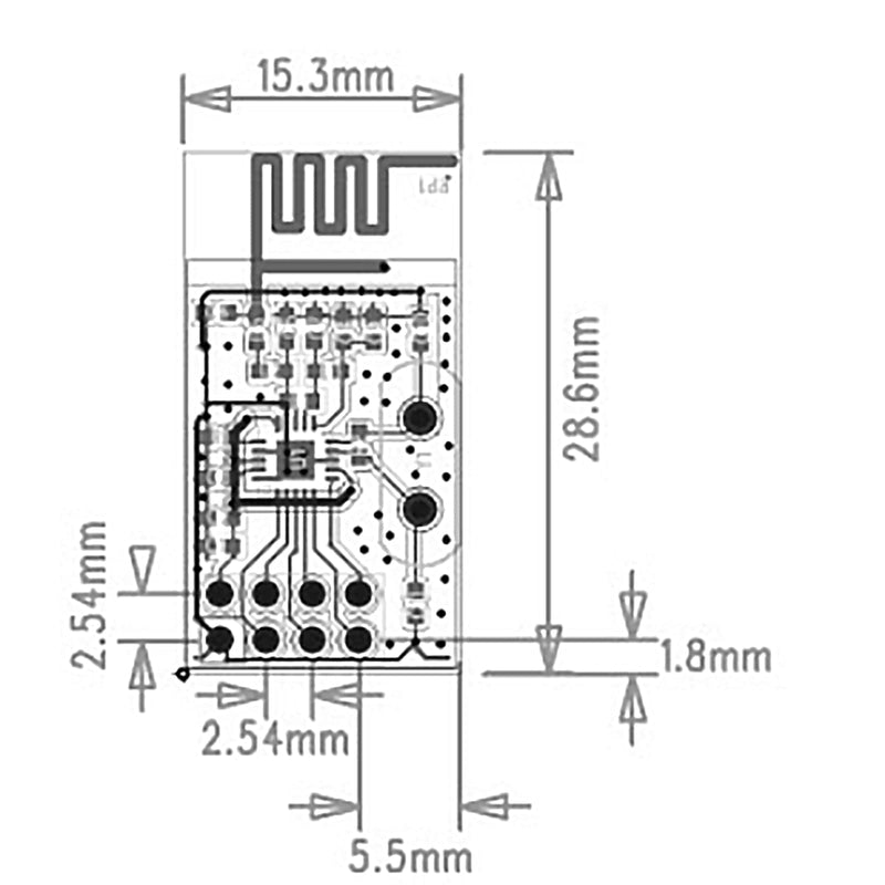 2.4 GHz Wireless RF Transceiver Module, DIP-8, 5mW, 7dBm, 150~240 m, PCB Antenna, Compatible with nRF24L01+, Pack of 4 7dB, DIP-8