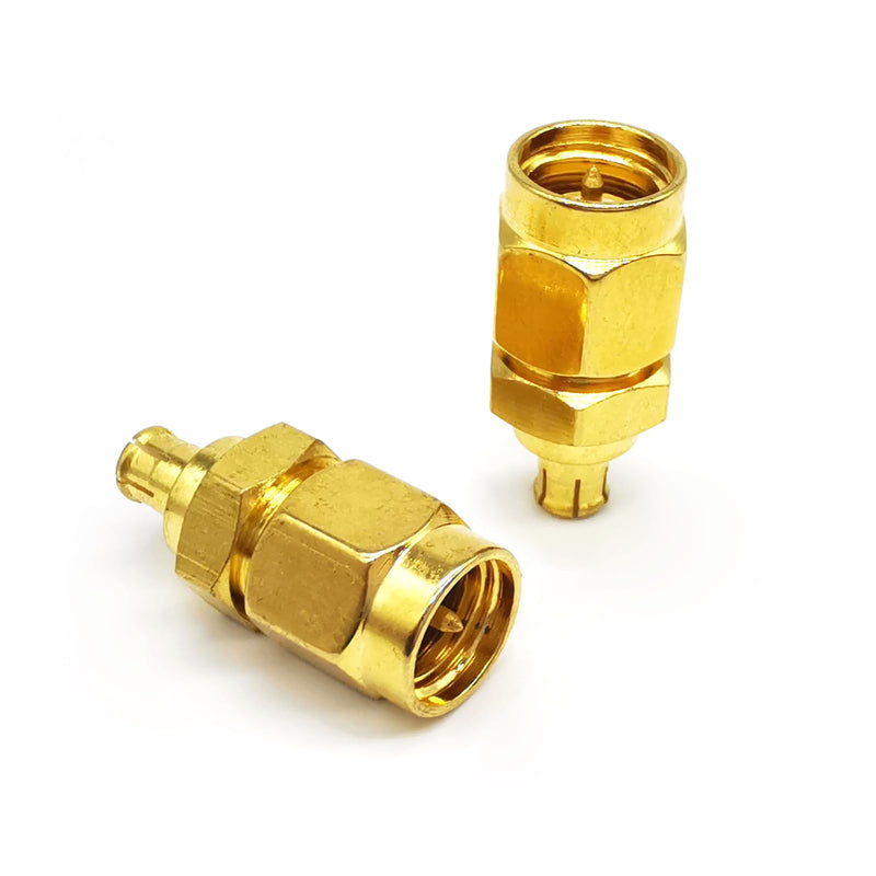 2PCS SMA MCX Antenna Adapter, SMA Male to MCX Male Coax Connector, MCX to SMA Loss Low Coax Cable Adapter for WiFi Antenna,FPV Drones, Audio, Video