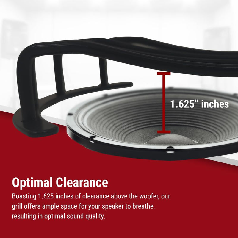 Bbox 10-inch Heavy-Duty Steel Black Bar Grill with Matte Black & Chrome Finish for Woofers - Fully Welded and Ready to Install with Screws - Engineered and Designed in The USA with 1.625" Clearance SINGLE 10"